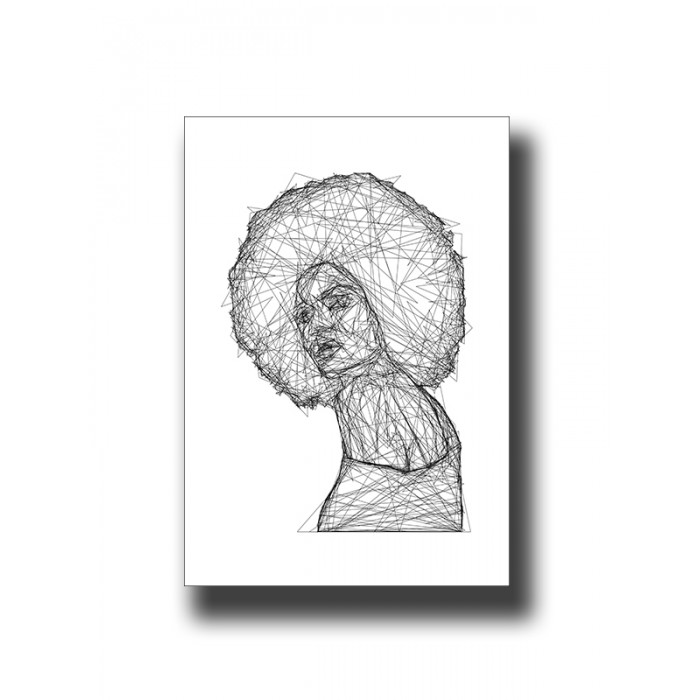 Face 2 Line Art Print