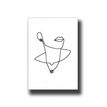 Face 6 Line Art Print