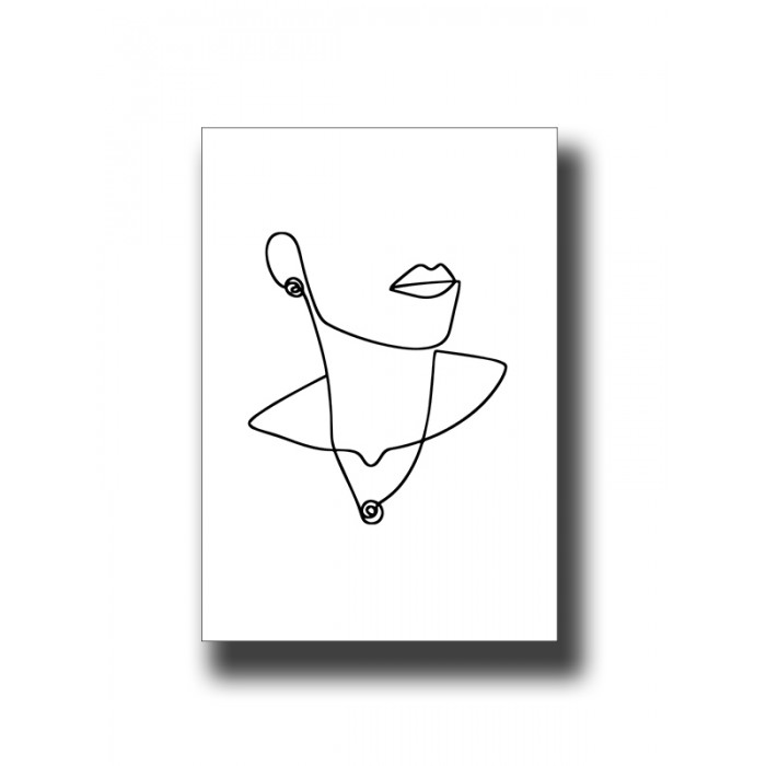 Face 6 Line Art Print