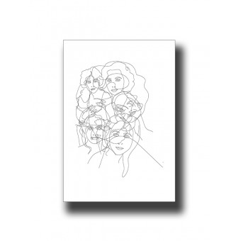 Face 13 Line Art Print