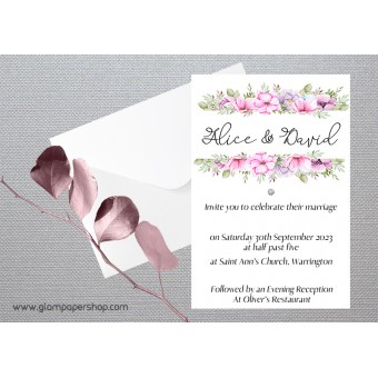 Flower Wreath1 Wedding Invitation