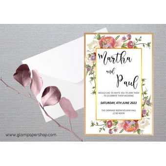 Peony1 Wedding Invitation