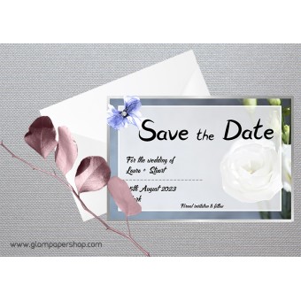 Eustoma1 Save the Date Card