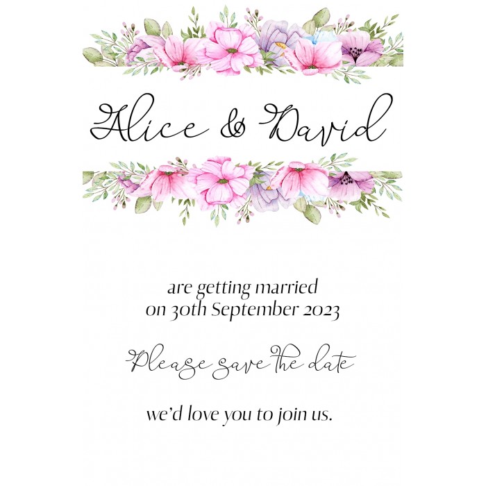 Flower Wreath1 Save the Date Card