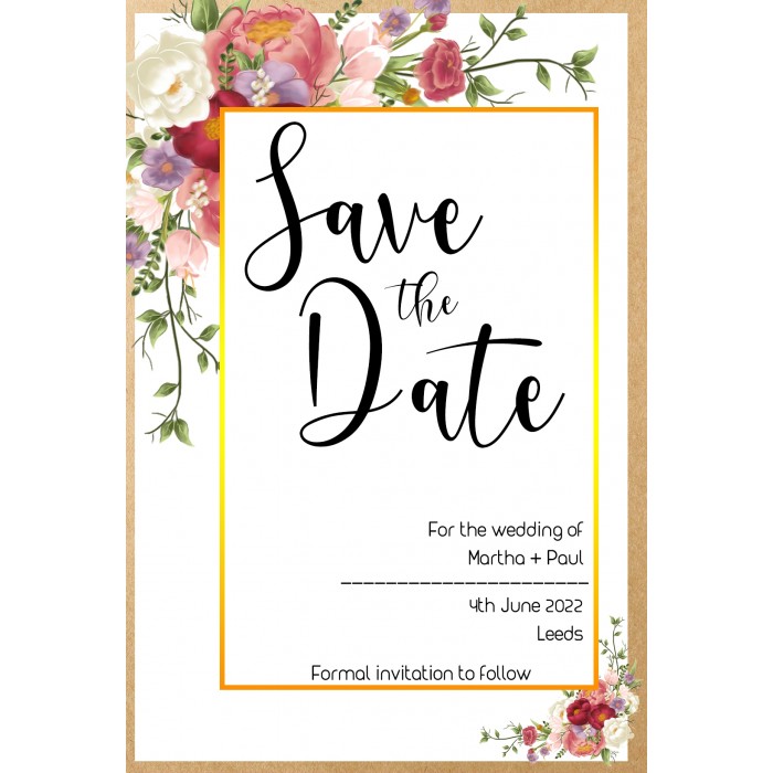 Peony1 Save the Date Card