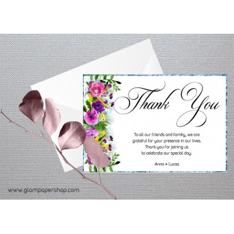 Flowers1 Wedding Thank You Card
