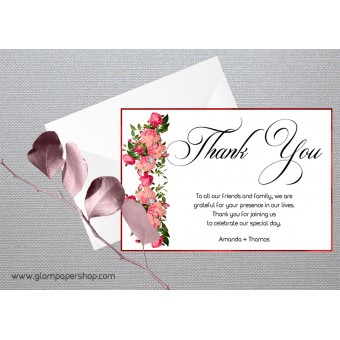 Rose1 Wedding Thank You Card