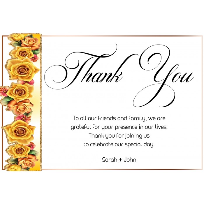 Roses3 Wedding Thank You Card
