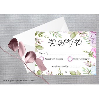 Flower wreath1 RSVP Card