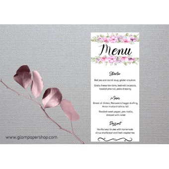Flower wreath1 Menu Card