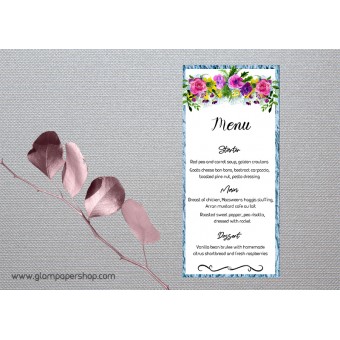 Flowers1 Menu Card