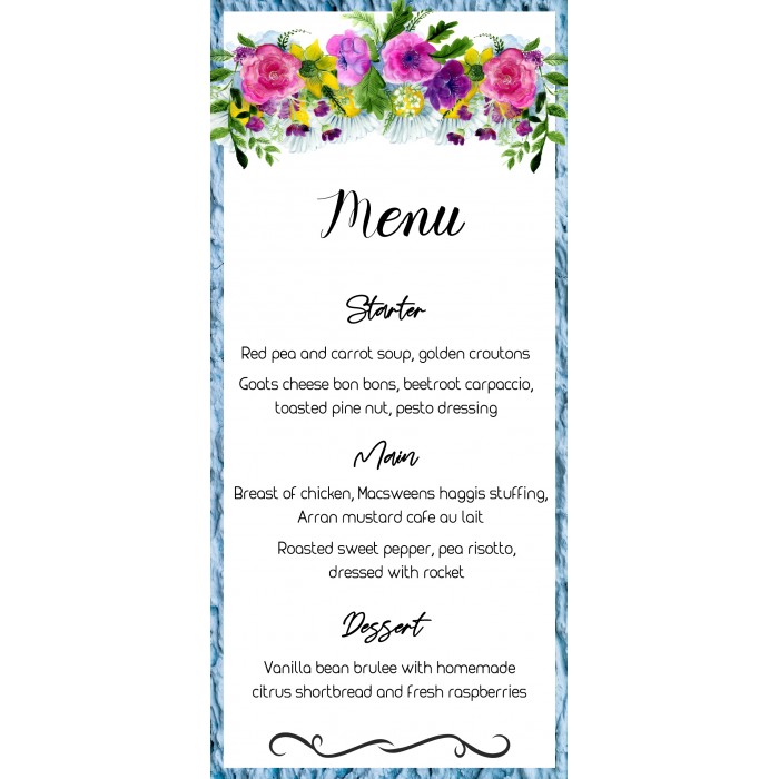 Flowers1 Menu Card