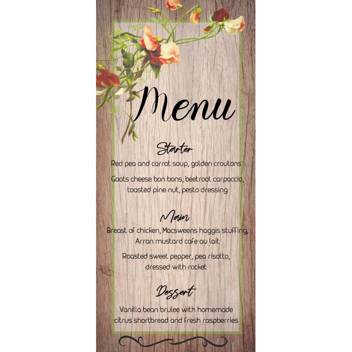 Freesia1 Menu Card