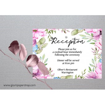 Flower wreath1 Reception Card