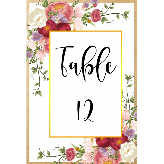 Peony1 Table Number