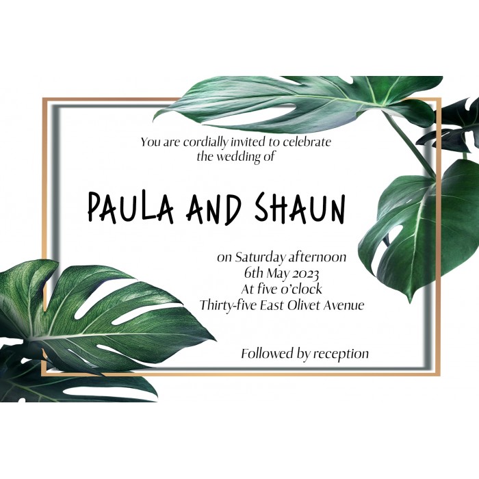 Monstera1 Wedding Invitation