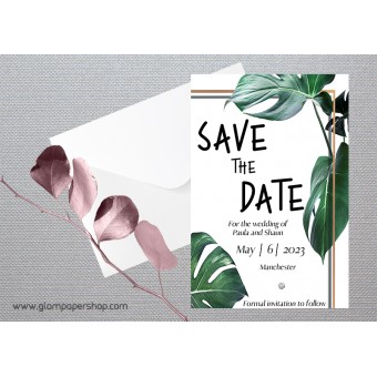 Monstera1 Save the Date Card