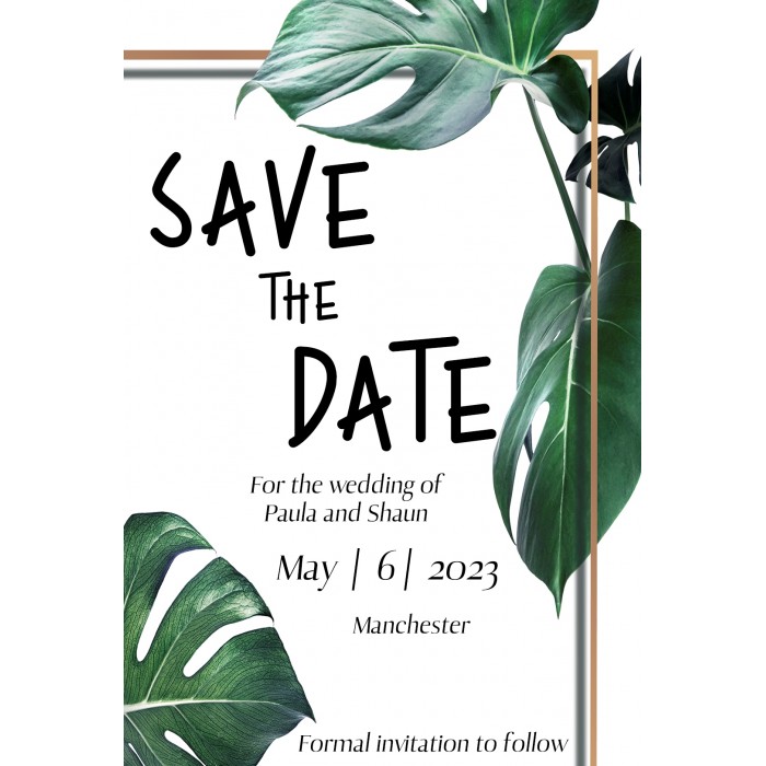 Monstera1 Save the Date Card