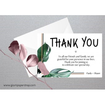 Monstera1 Wedding Thank You Card