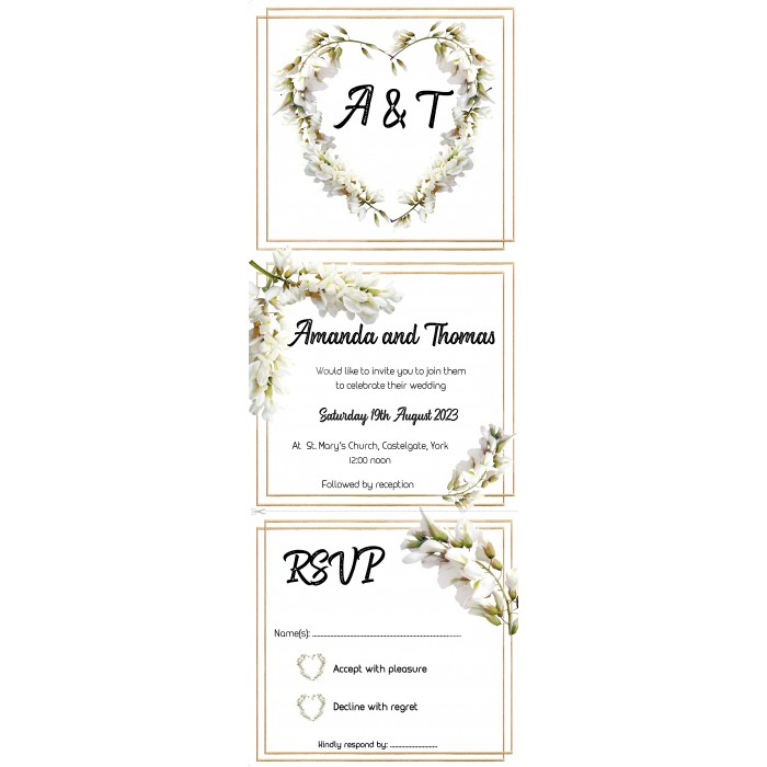 Acacia1 Wedding Invitation + RSVP