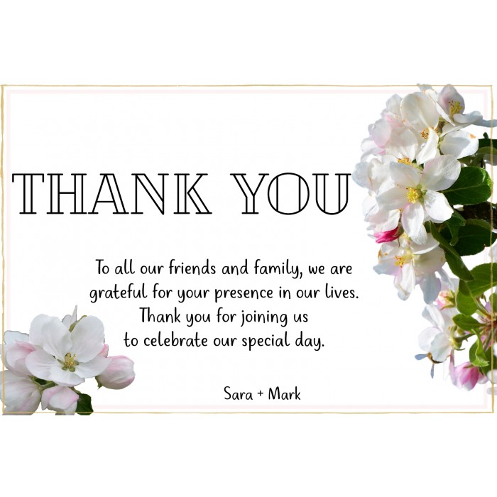 Apple Blossom1 Wedding Thank You Card