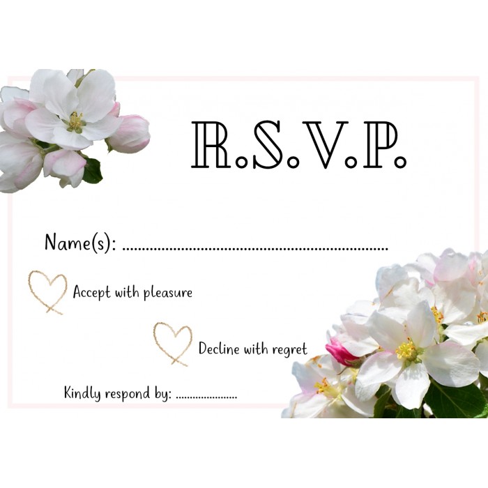 Apple Blossom1 RSVP Card