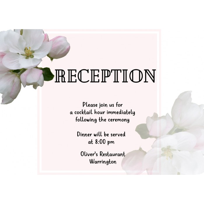 Apple Blossom1 Reception Card