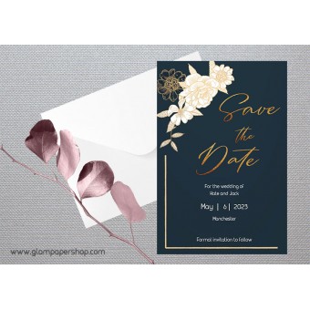 White Flowers1 Save the Date Card