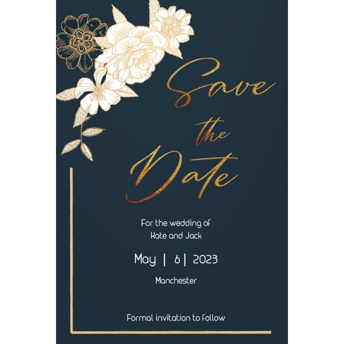 White Flowers1 Save the Date Card