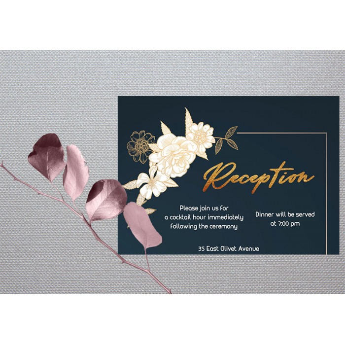 White Flowers1 Reception Card