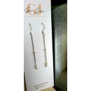 White Square Pearl Drop Earrings