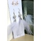 White Tulle and Pearls Earrings