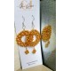 Gold Pearl Beads Circle Earrings