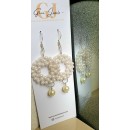 Withe Pearl Beads Circle Earrings