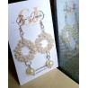 Small Withe Pearl Beads Circle Earrings
