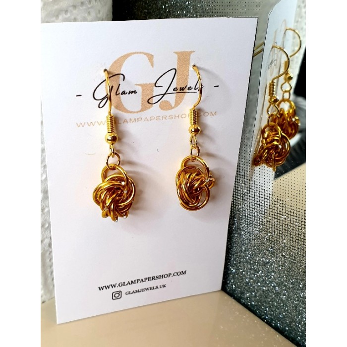 Gold Wire Rose Earrings