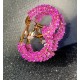 Pink Beads Hoop Earrings