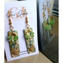 Real Seashell Rectangle Dangly Earrings