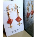 Strawberry Milkshake Diamond Dangly Earrings