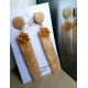 Vanilla Milkshake Rectangle Dangly Earrings