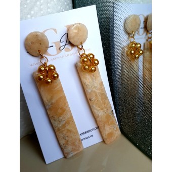 Vanilla Milkshake Rectangle Dangly Earrings