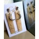 Vanilla Milkshake Moon Rectangle Dangly Earrings