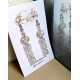 White Crystal Beads Drop Earrings