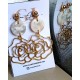 White-Gold Roses Drop Earrings