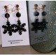 Black and Gold Snowflakes Earrings