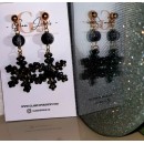 Black and Gold Snowflakes Earrings