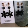 Black and Gold Snowflakes Earrings