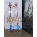 White Glittery Snowflakes Earrings
