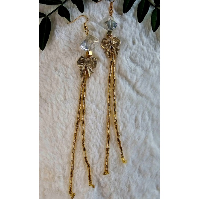 Big crystal gold tassel