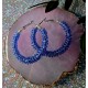 Blue Beads Hoop Earrings
